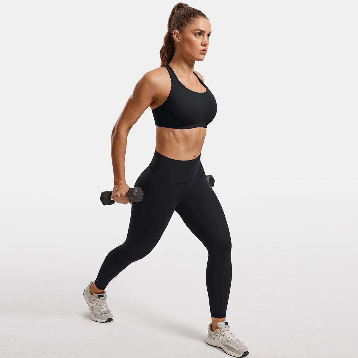 power on molded cup strappy racerback wireless bra all black 3