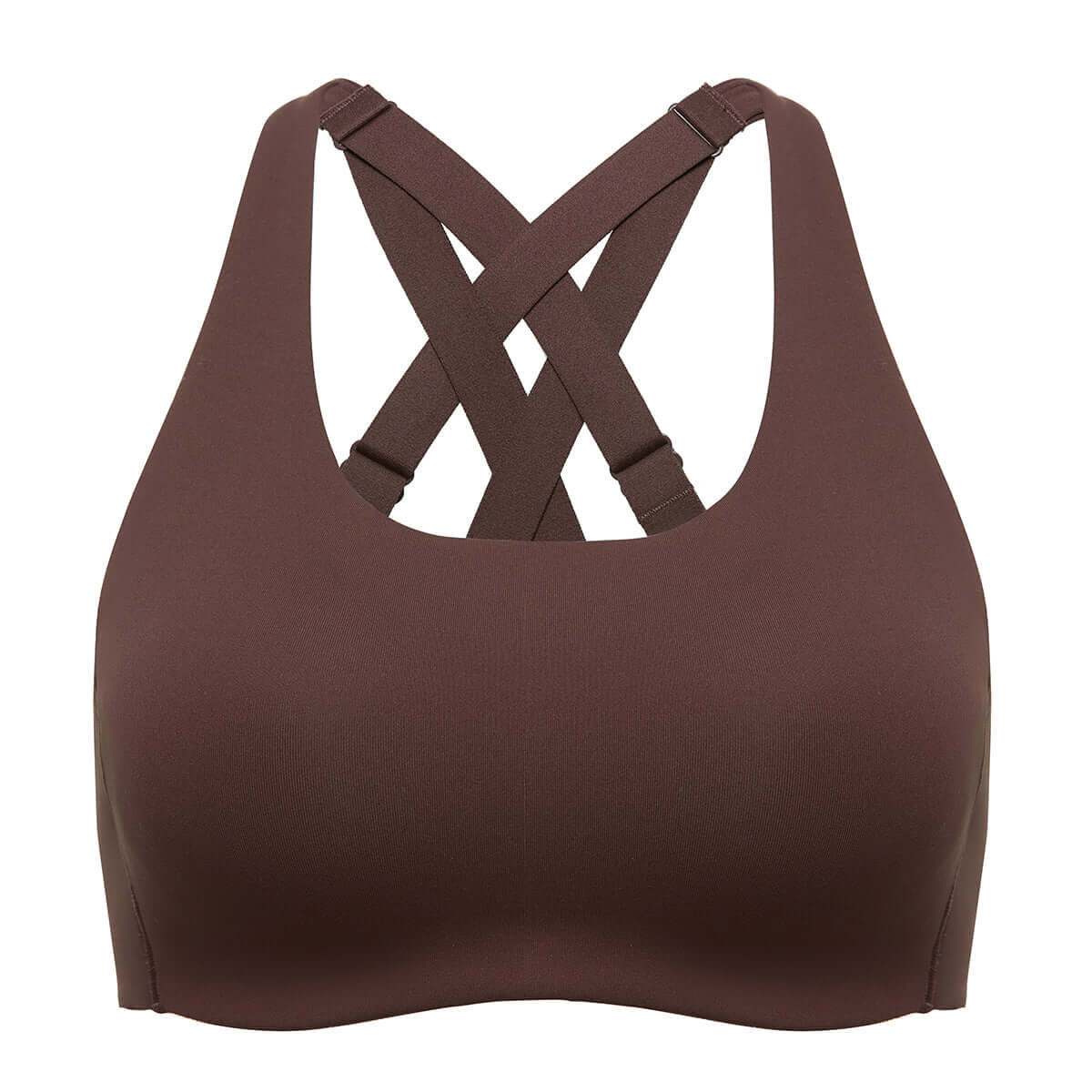 power on molded cup strappy racerback wireless bra all brown 4