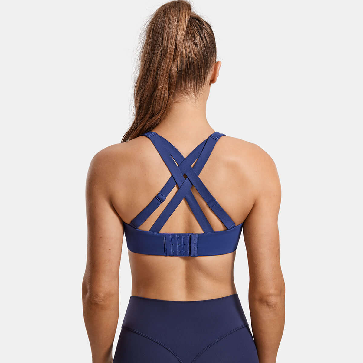 power on molded cup strappy racerback wireless bra all navy 2