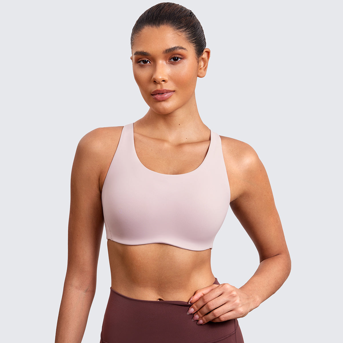 power on molded cup strappy racerback wireless sports bra all pink 1