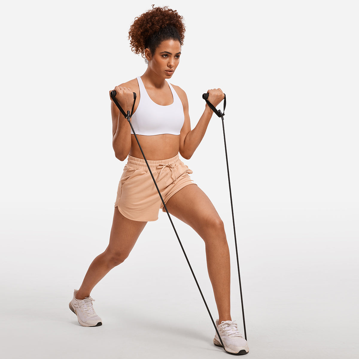 power on molded cup strappy racerback wireless sports bra all white 3