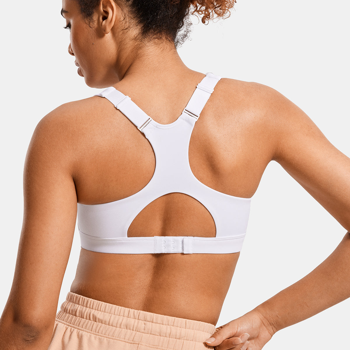 Power On Soft Padded High Impact Zip Front Sports Bra