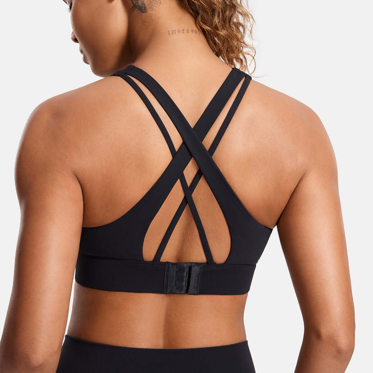 power on zip front racerback high impact sports bra all black 3