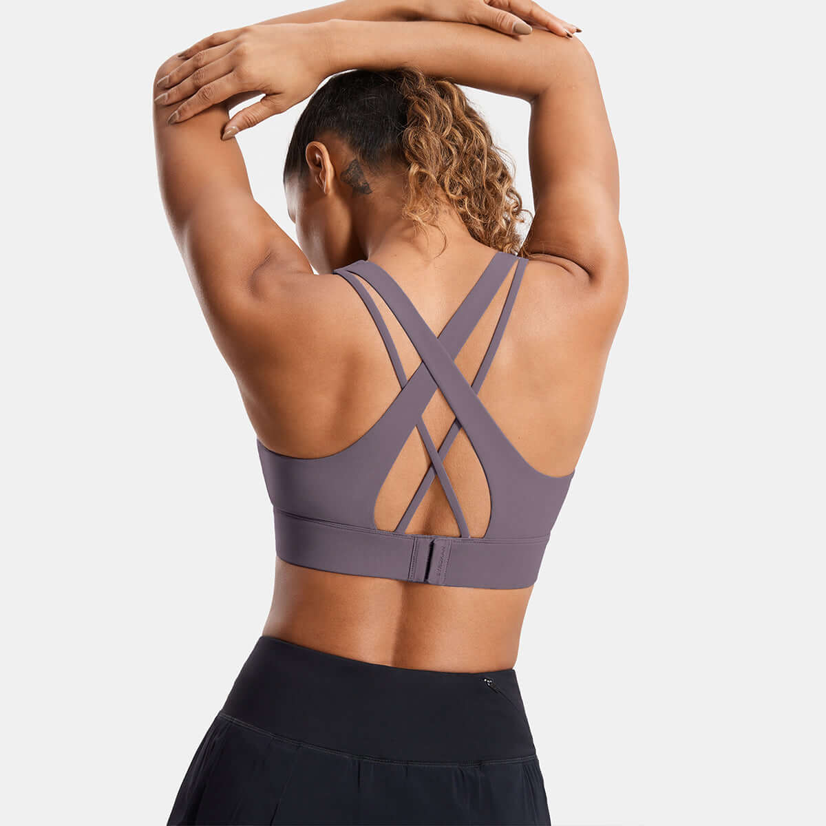 power on zip front racerback high impact sports bra all grey 2