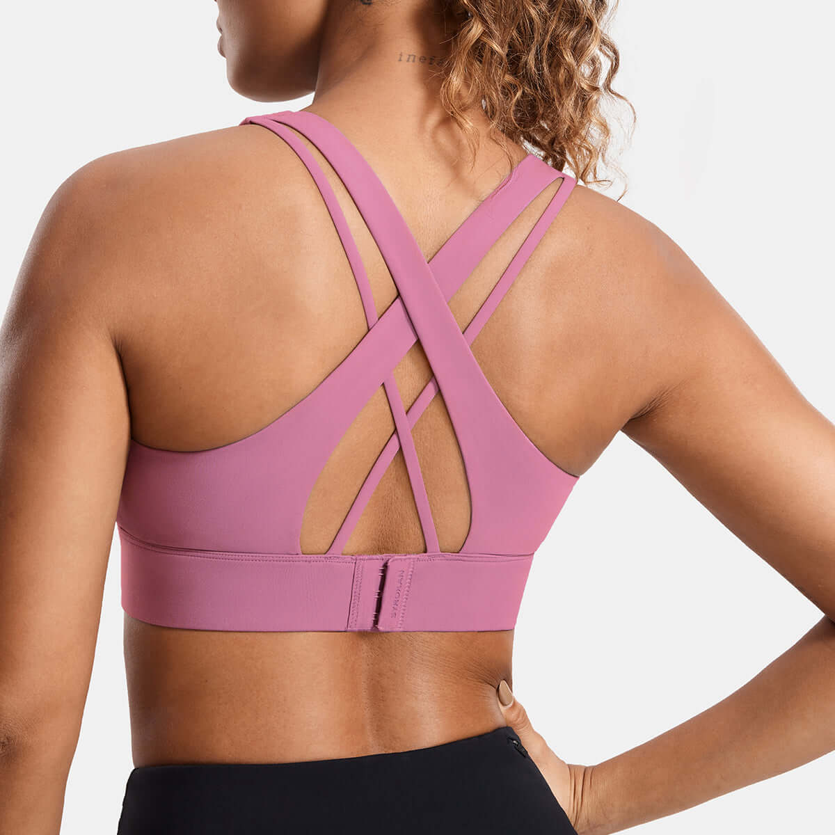power on zip front racerback high impact sports bra all pink 2