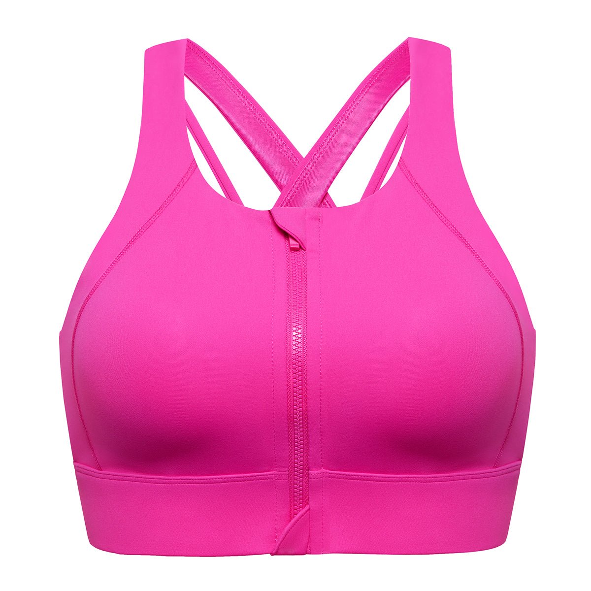 Power On Zip Front Racerback High Impact Sports Bra