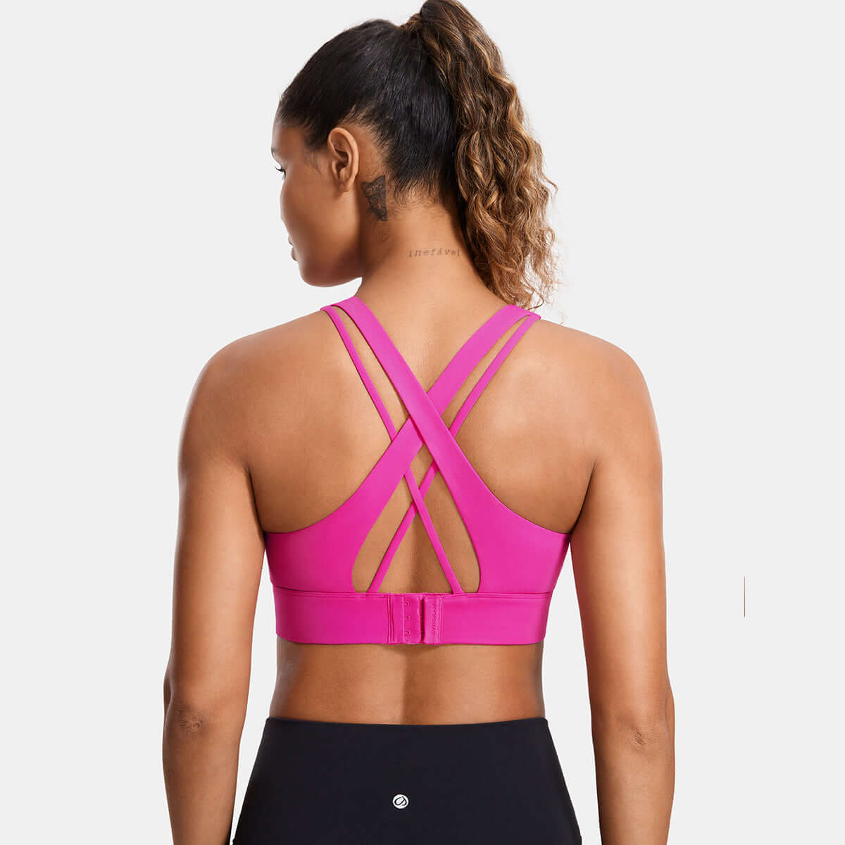 power on zip front racerback high impact workout bra all rose 3