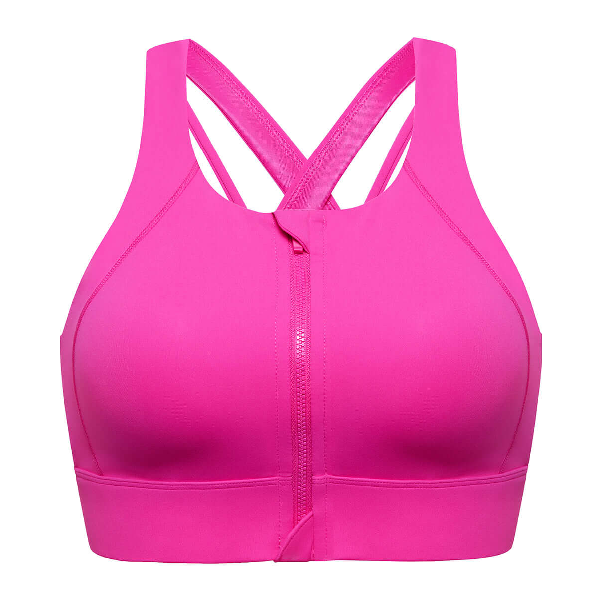 power on zip front racerback high impact workout bra all rose 4