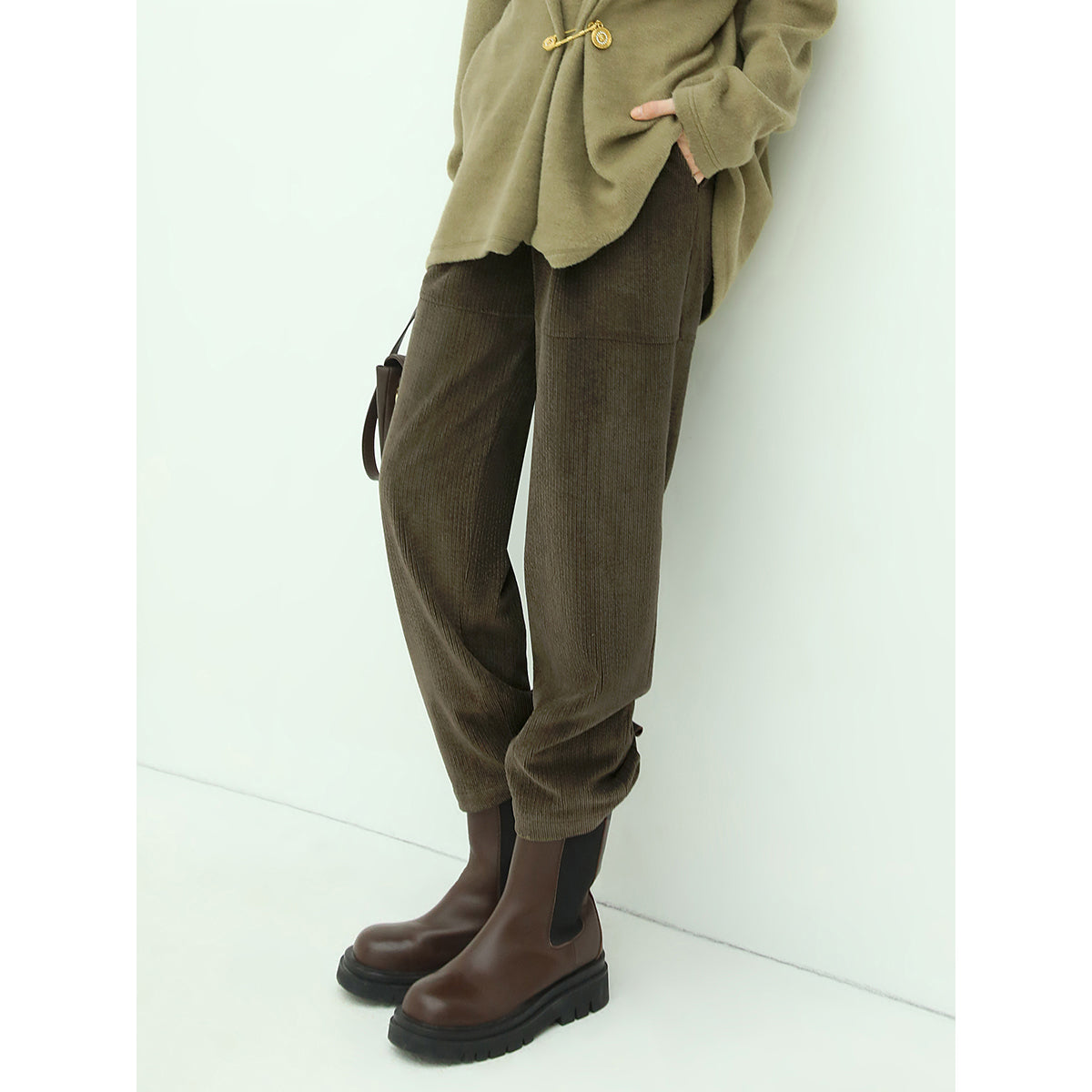 practical green corduroy pants all green 1