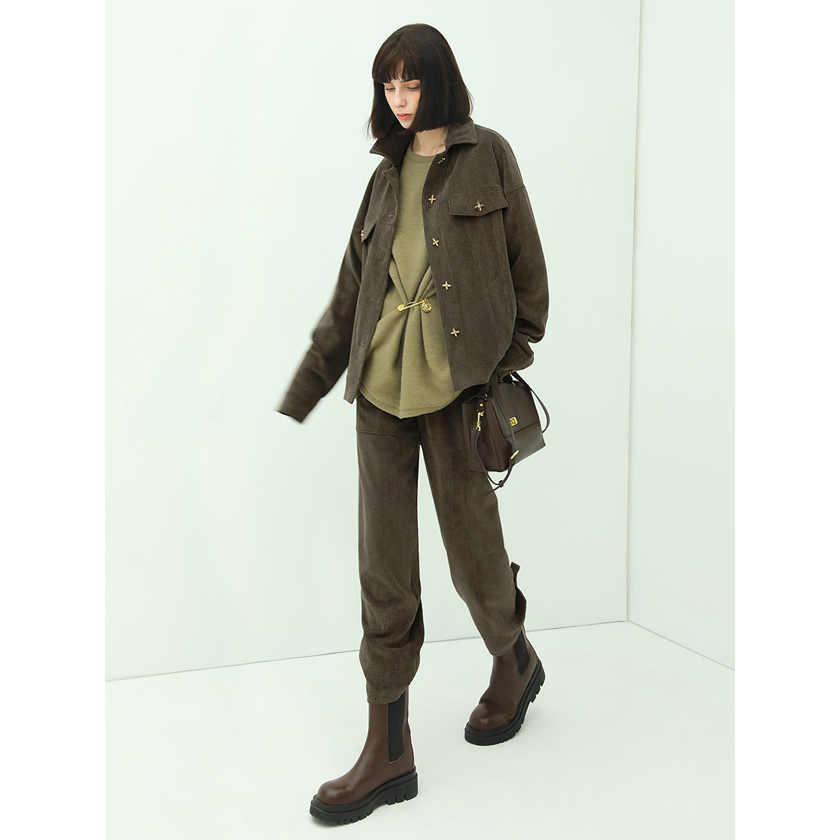 practical green corduroy pants all green 3