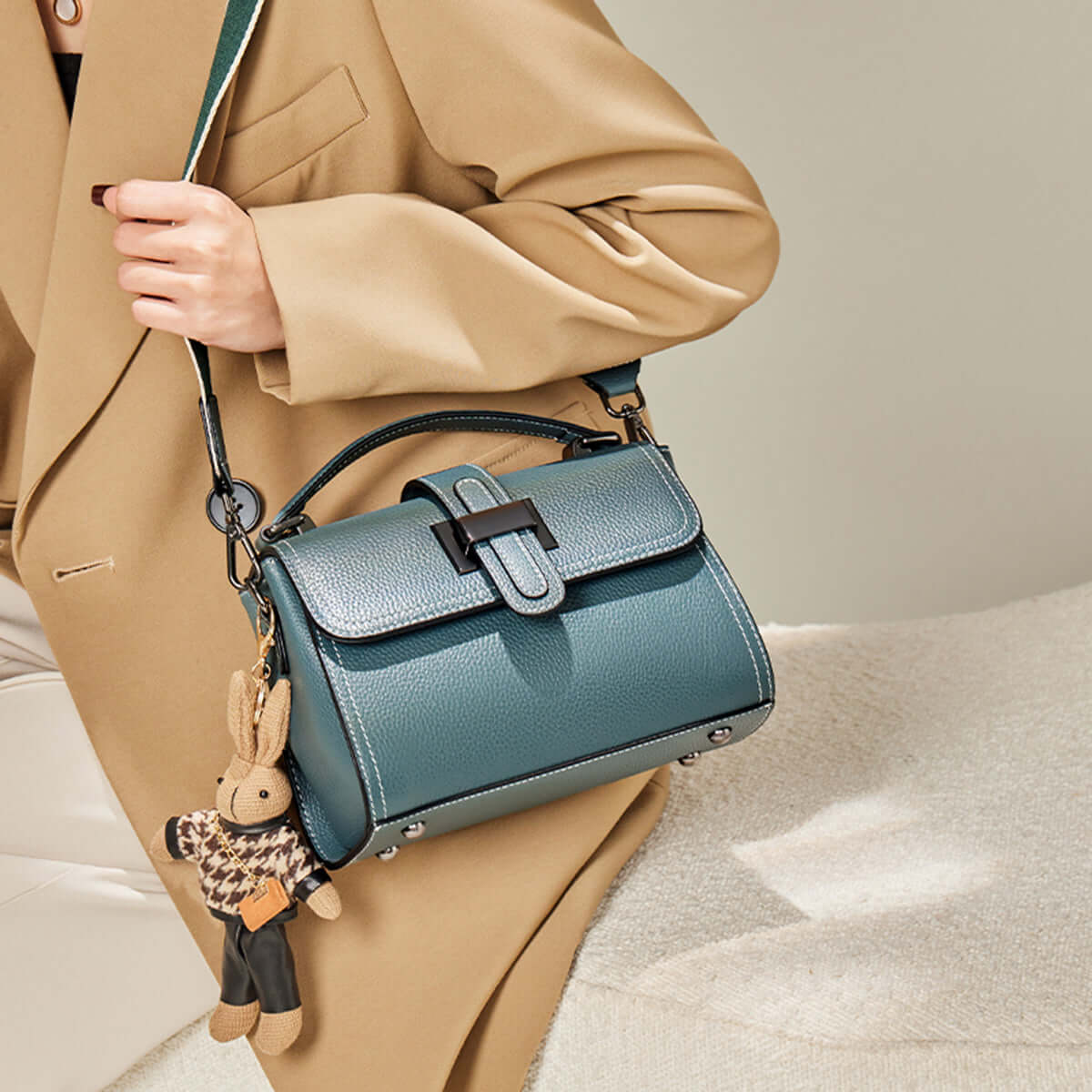 premium blue satchel bag all 3