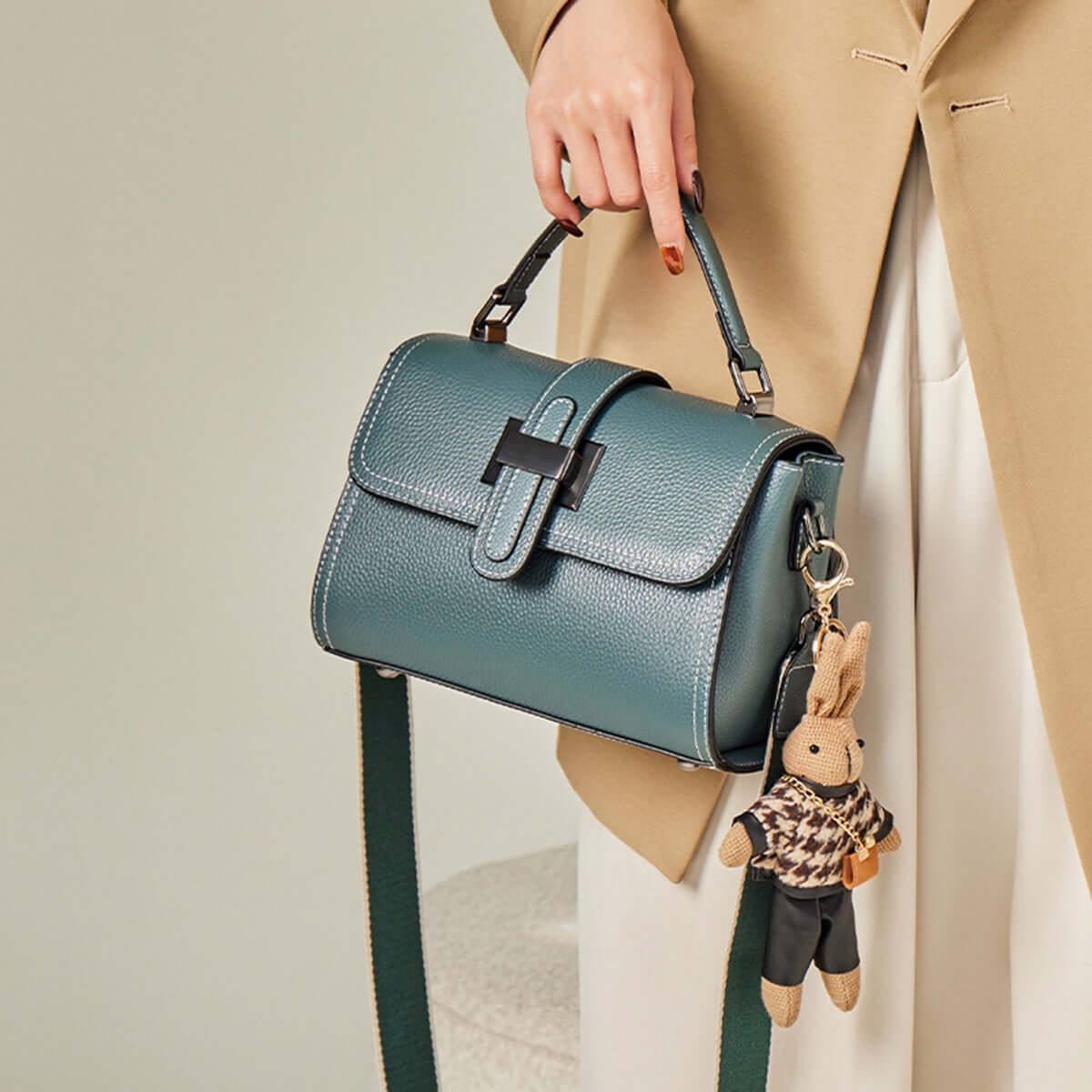 premium blue satchel bag all 4