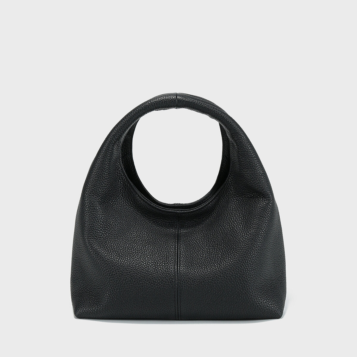Premium Calfskin Leather Slouchy Hobo Bag – Circular Top-Handle Crossbody Tote