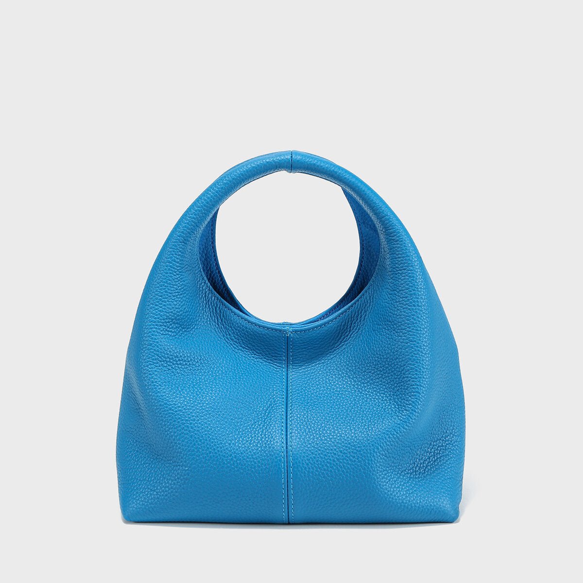 Premium Calfskin Leather Slouchy Hobo Bag – Circular Top-Handle Crossbody Tote