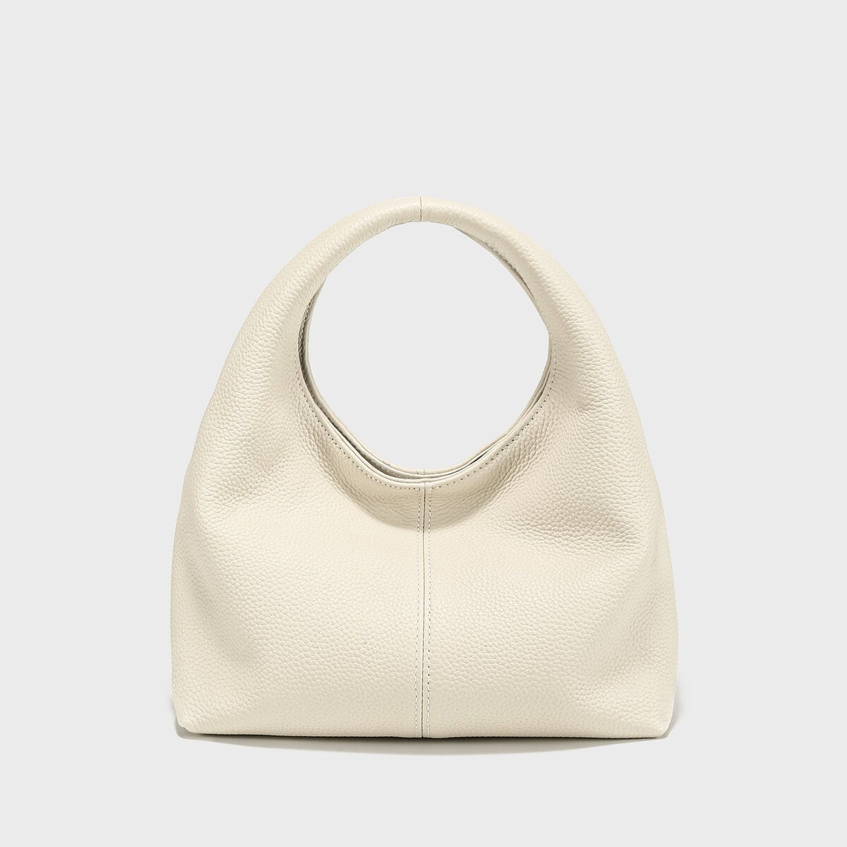 Premium Calfskin Leather Slouchy Hobo Bag – Circular Top-Handle Crossbody Tote