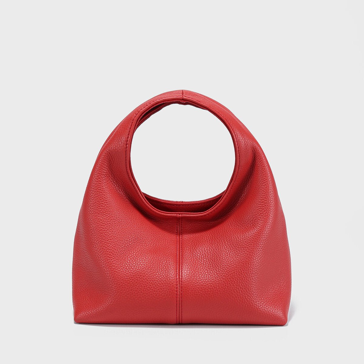 Premium Calfskin Leather Slouchy Hobo Bag – Circular Top-Handle Crossbody Tote