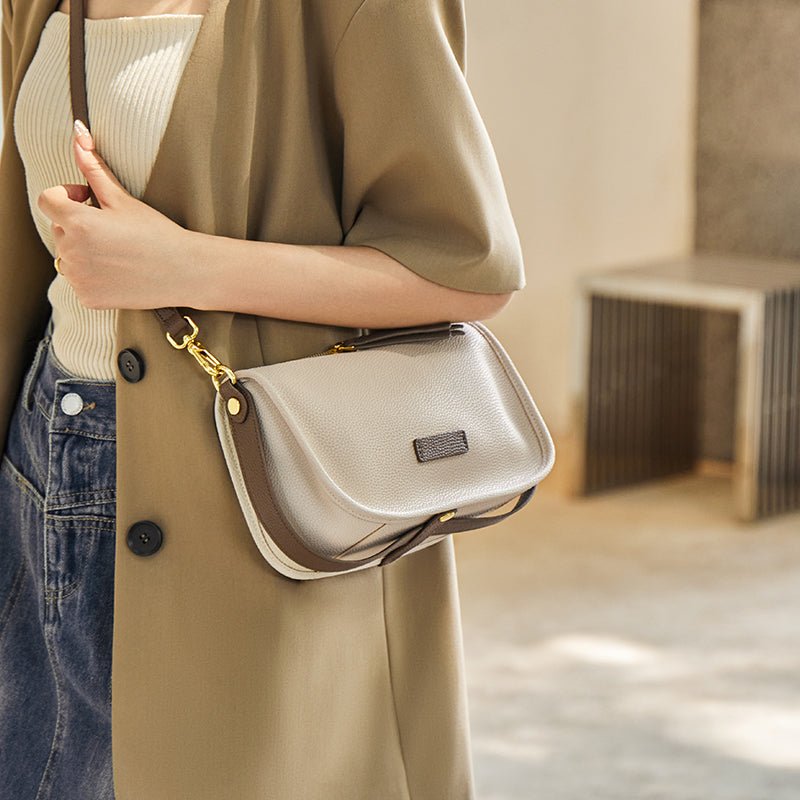 Premium Leather Baguette Shoulder Bag