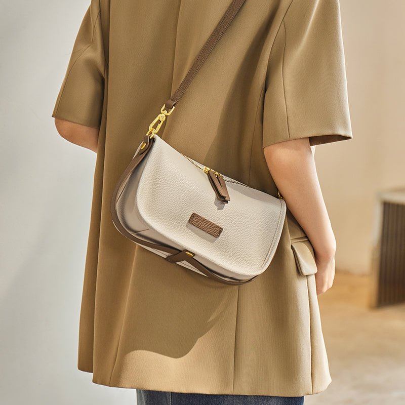 Premium Leather Baguette Shoulder Bag