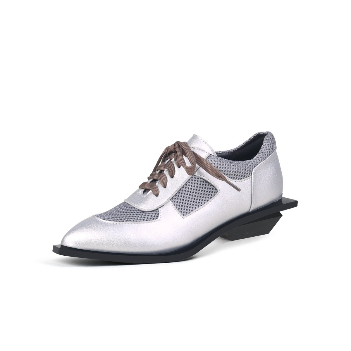premium leather dress shoes all silver 2