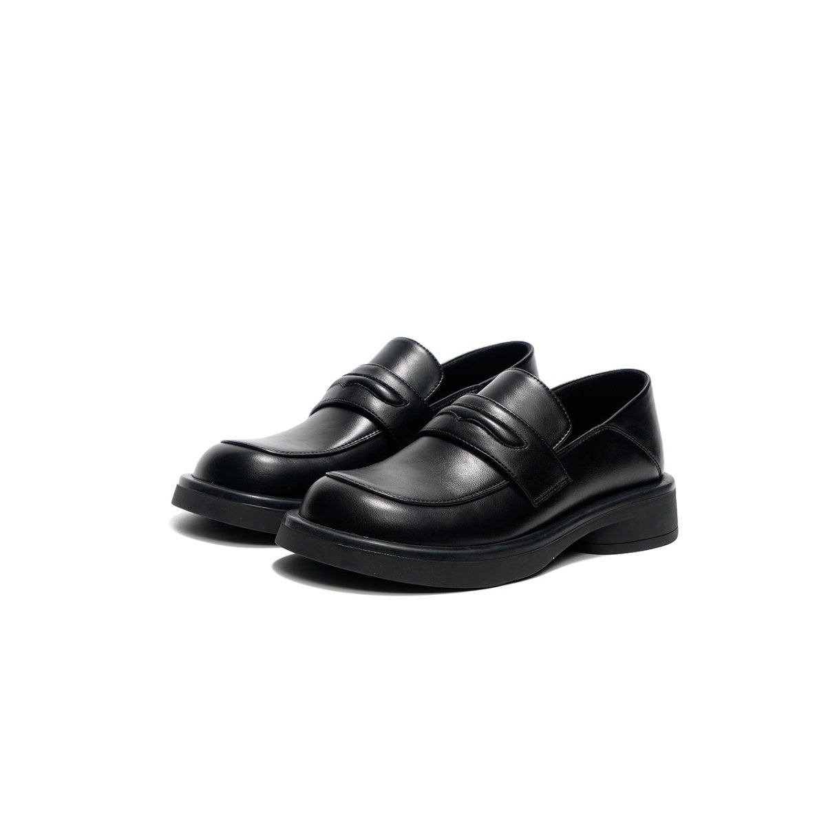 preppy black platform loafers all black 2