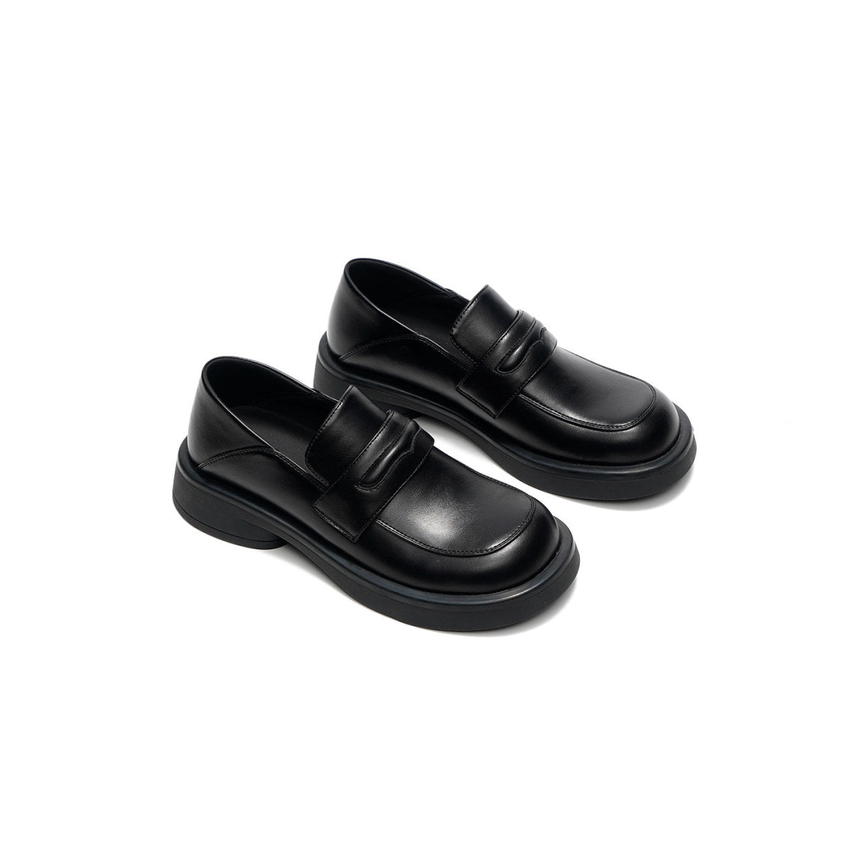 preppy black platform loafers all black 3