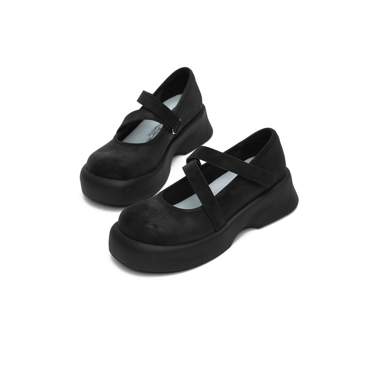 preppy girl mary jane shoes all black 2