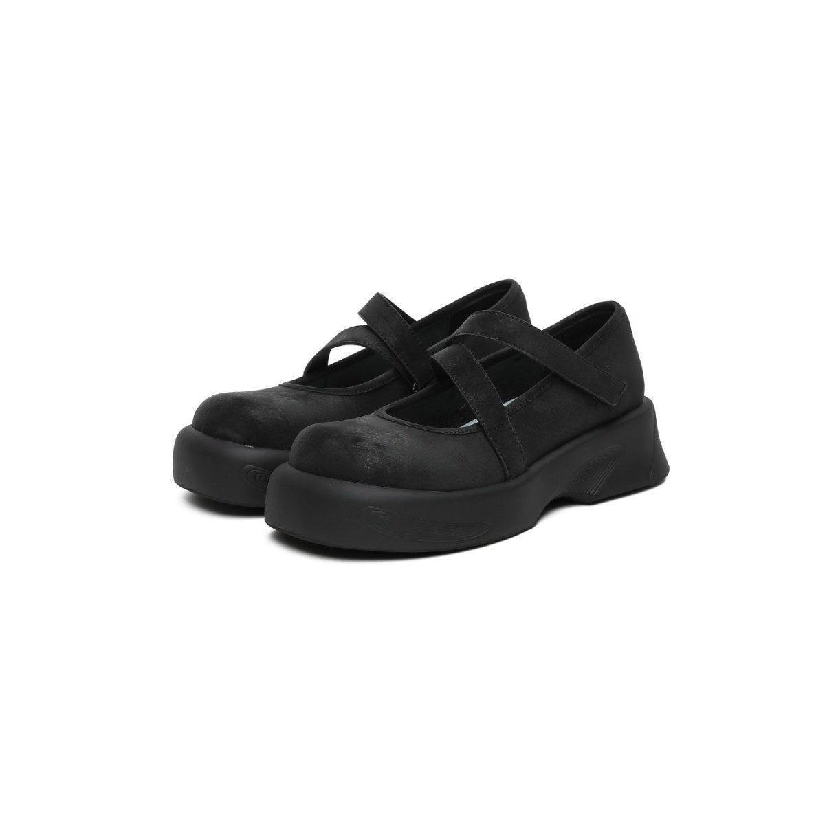 preppy girl mary jane shoes all black 3