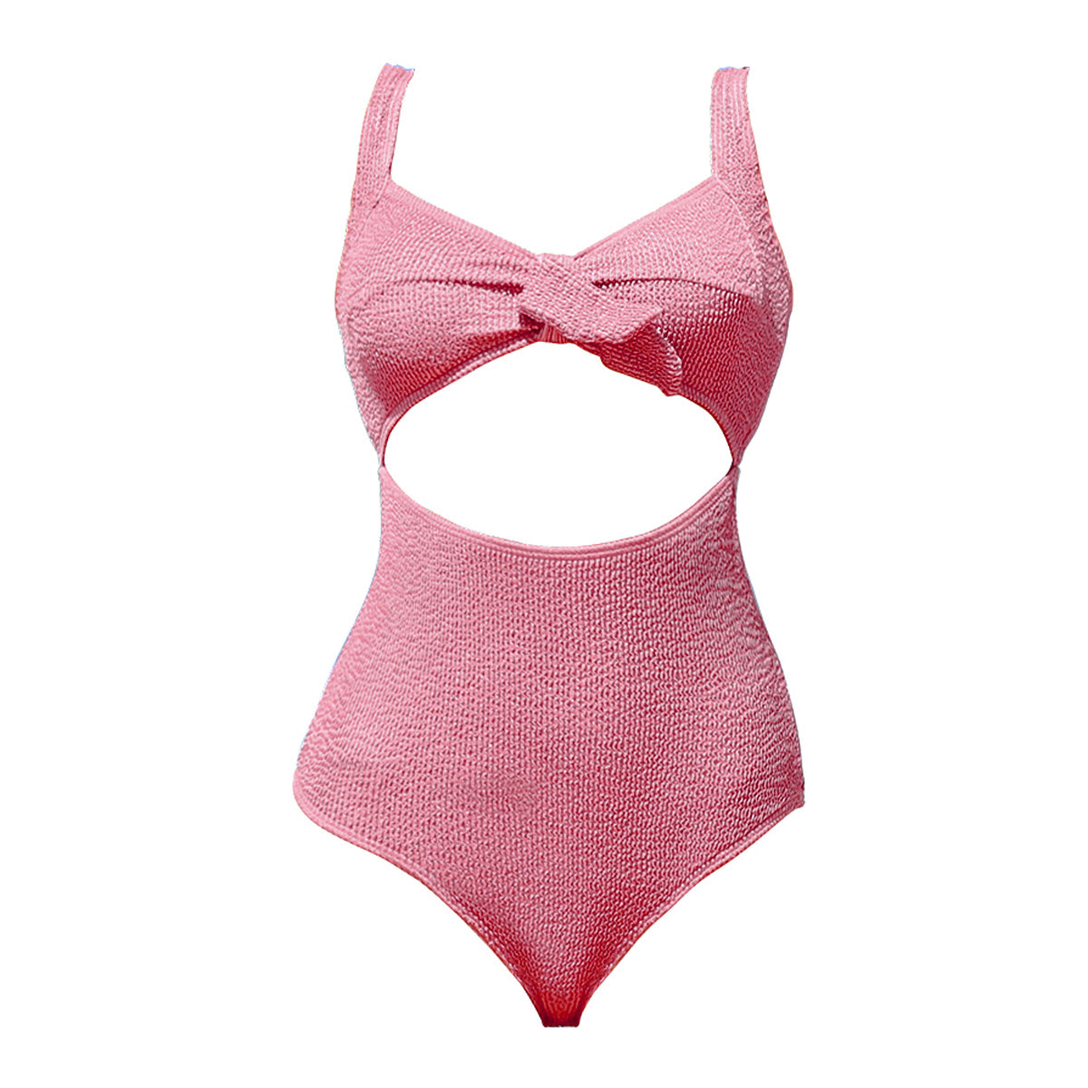 pretty pink bowknot ribbon one piece bikini with back cutout all pink 4