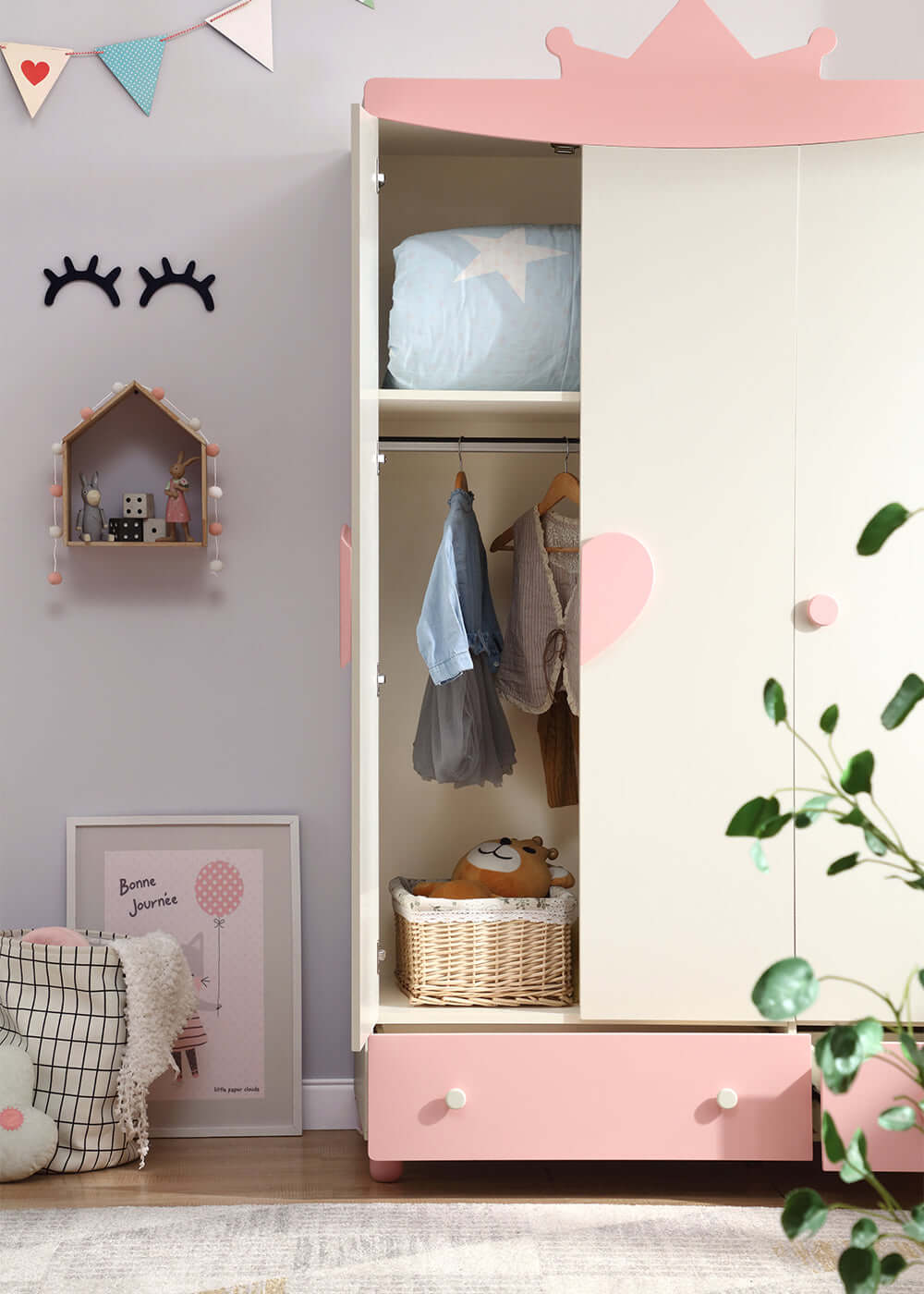 princess isabella pink wardrobe cabinet all 4