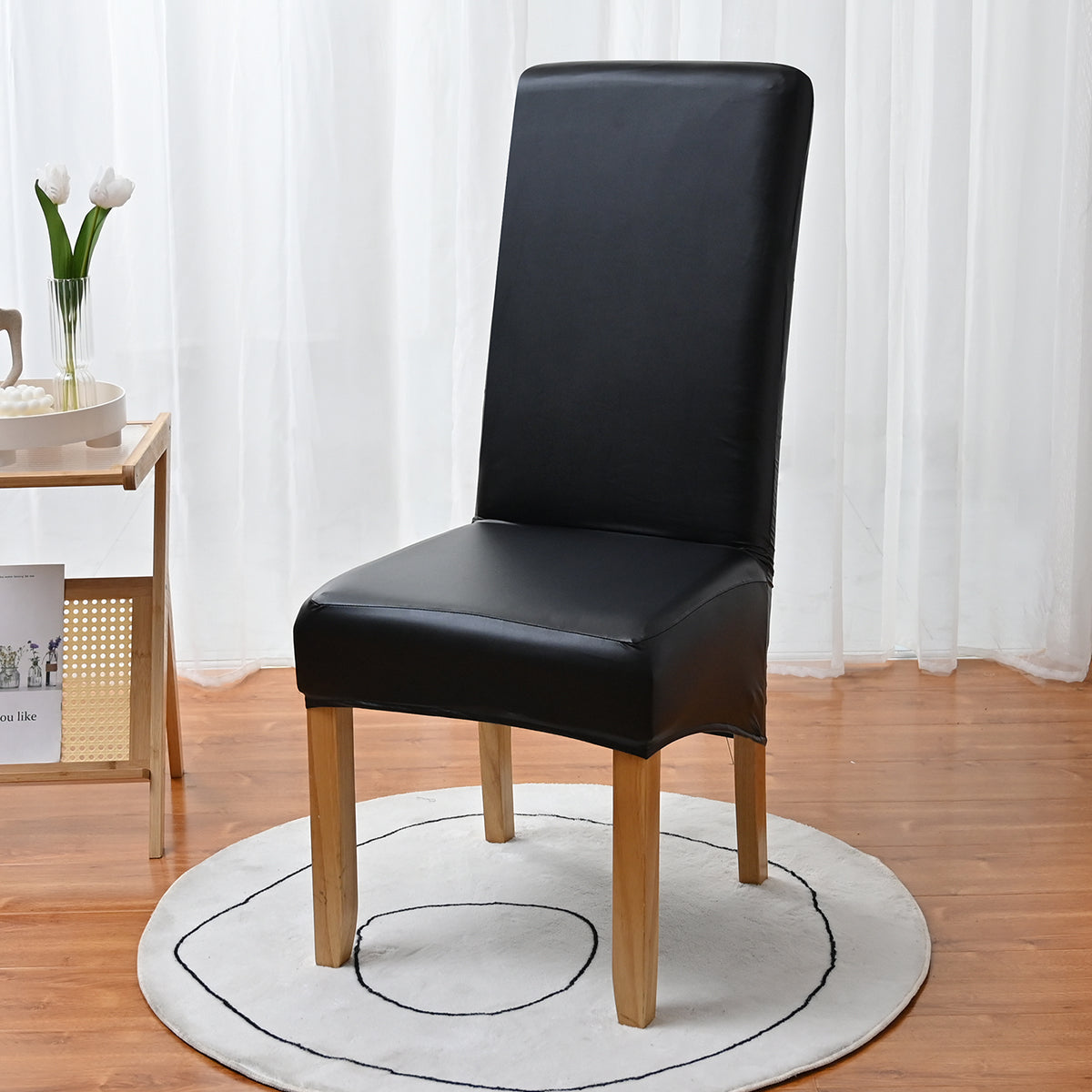 PU Waterproof Stretch Chair Cover with Buckle Straps – Non-Slip Armchair Protector