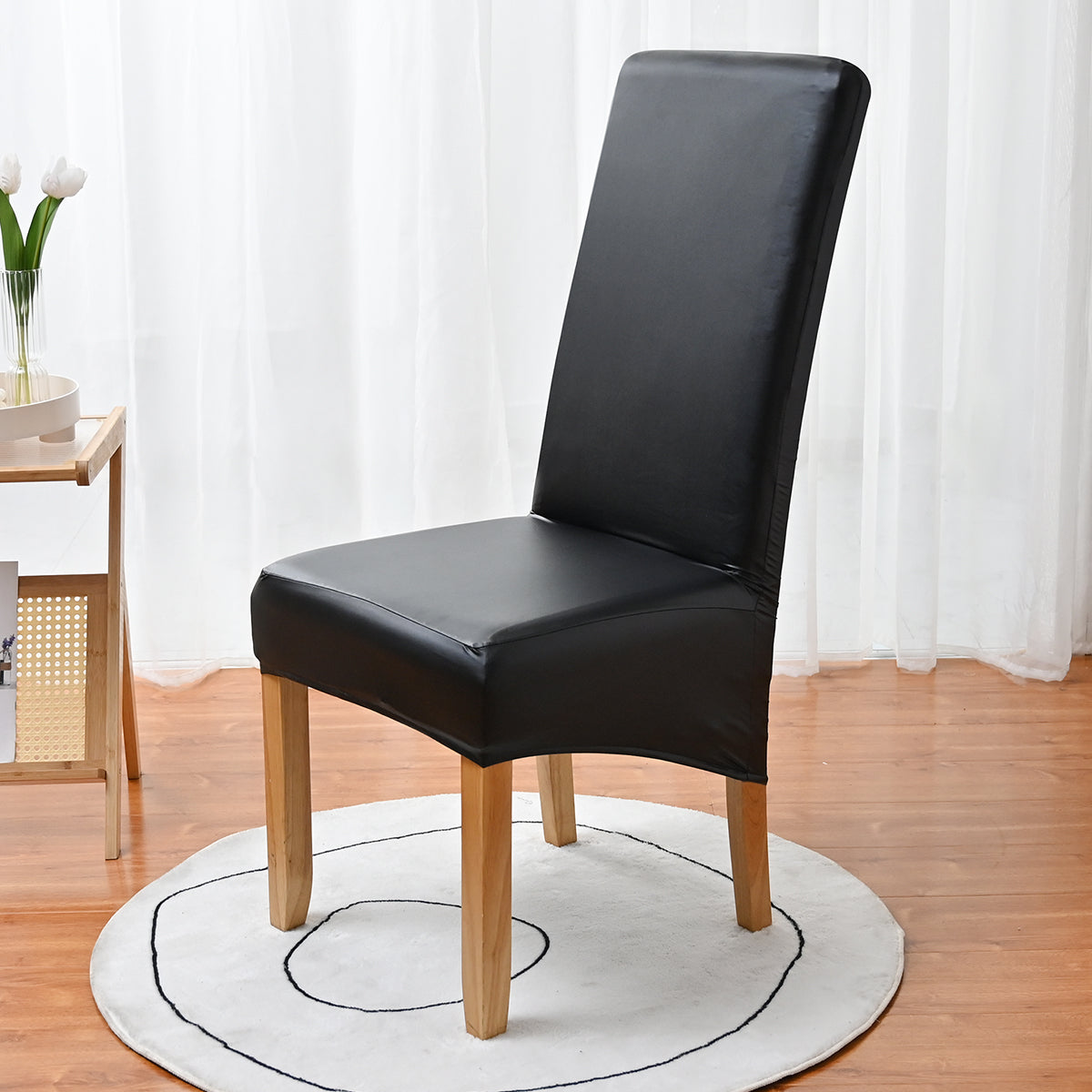 PU Waterproof Stretch Chair Cover with Buckle Straps – Non-Slip Armchair Protector