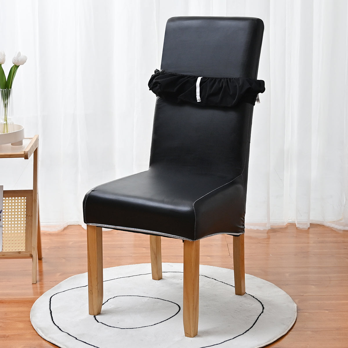 PU Waterproof Stretch Chair Cover with Buckle Straps – Non-Slip Armchair Protector