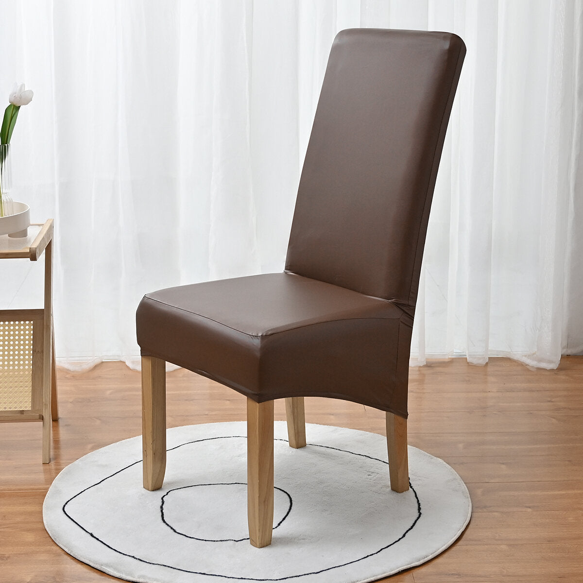 PU Waterproof Stretch Chair Cover with Buckle Straps – Non-Slip Armchair Protector