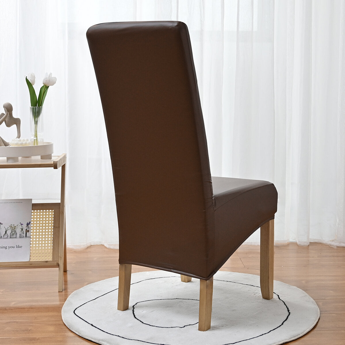 PU Waterproof Stretch Chair Cover with Buckle Straps – Non-Slip Armchair Protector