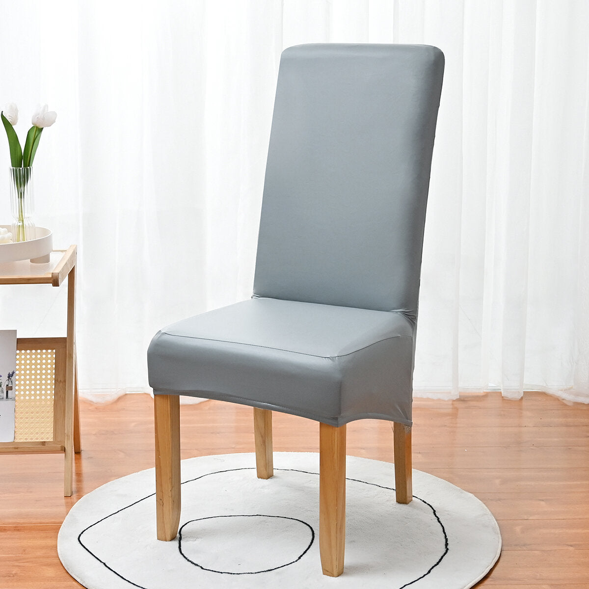 PU Waterproof Stretch Chair Cover with Buckle Straps – Non-Slip Armchair Protector