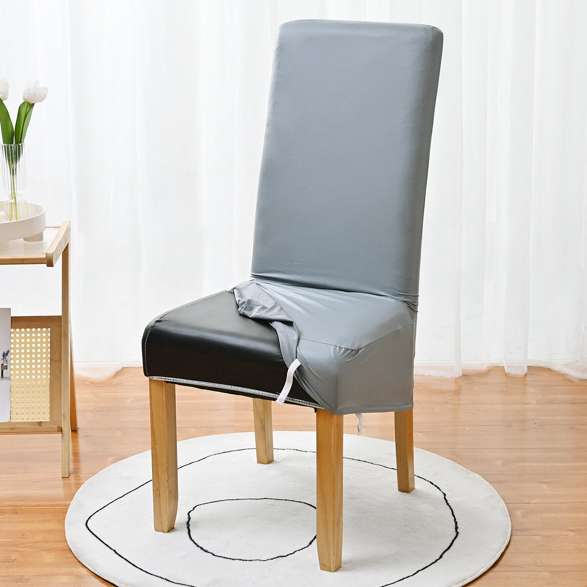 PU Waterproof Stretch Chair Cover with Buckle Straps – Non-Slip Armchair Protector