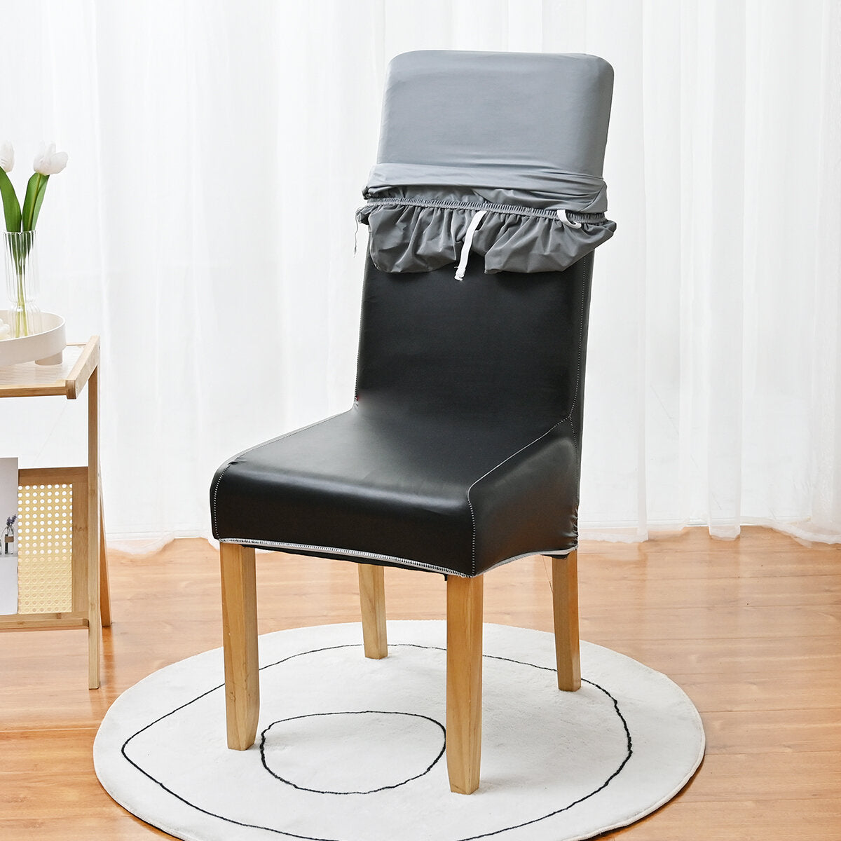 PU Waterproof Stretch Chair Cover with Buckle Straps – Non-Slip Armchair Protector
