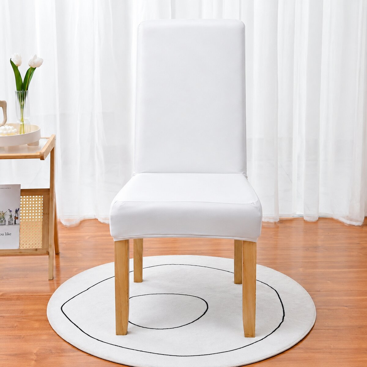 PU Waterproof Stretch Chair Cover with Buckle Straps – Non-Slip Armchair Protector
