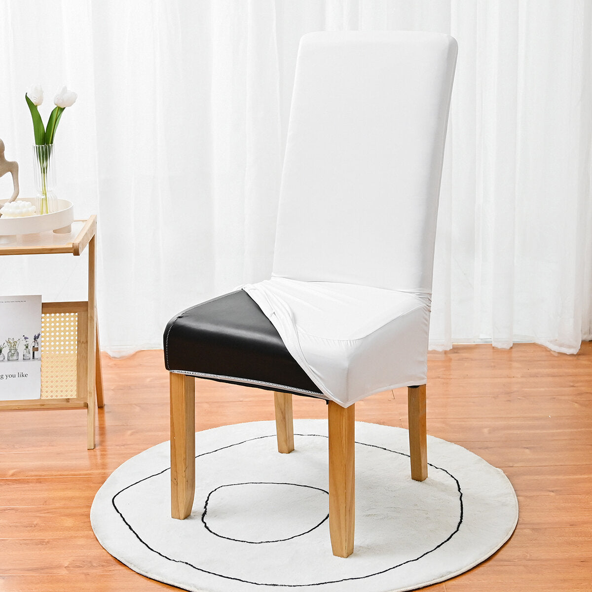 PU Waterproof Stretch Chair Cover with Buckle Straps – Non-Slip Armchair Protector