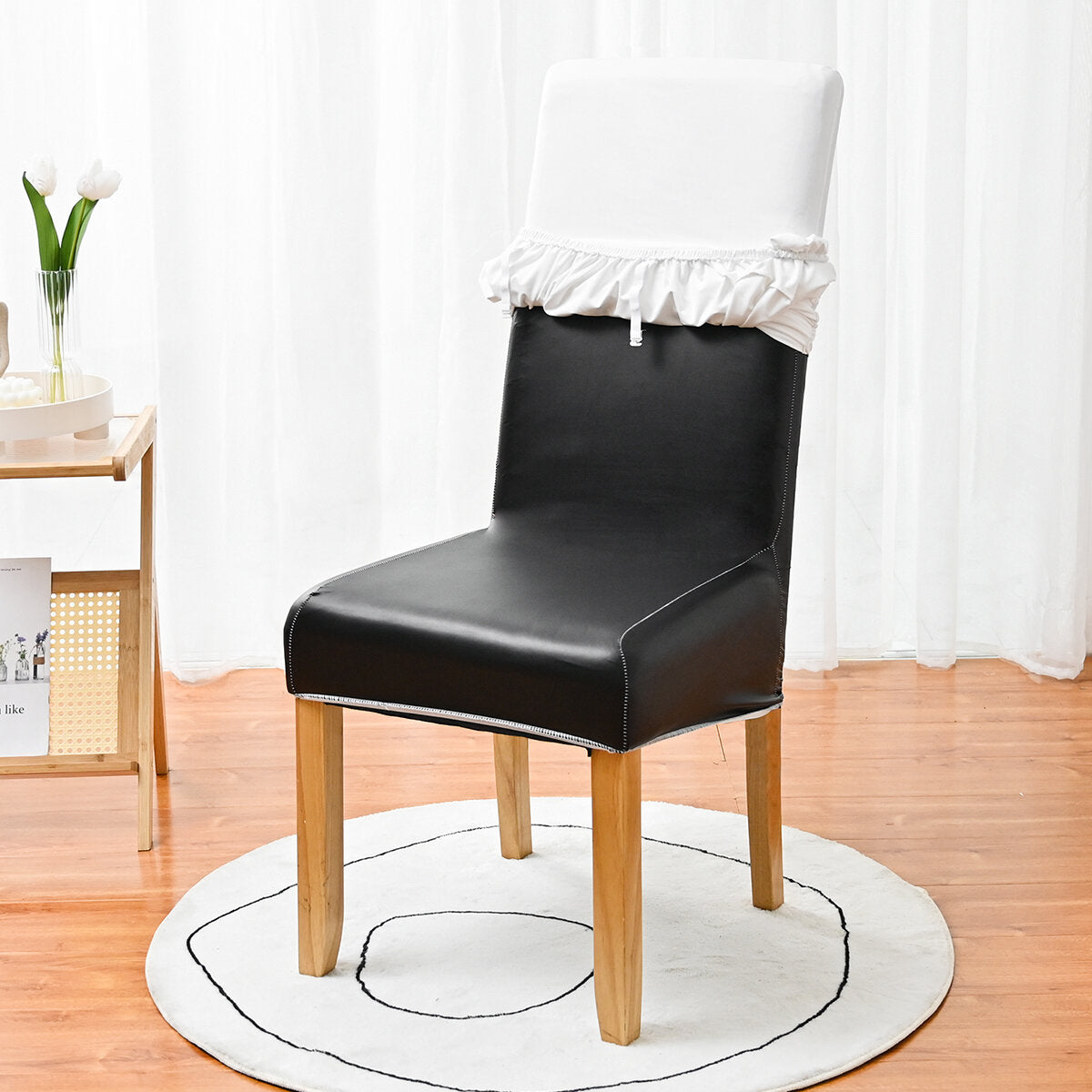 PU Waterproof Stretch Chair Cover with Buckle Straps – Non-Slip Armchair Protector
