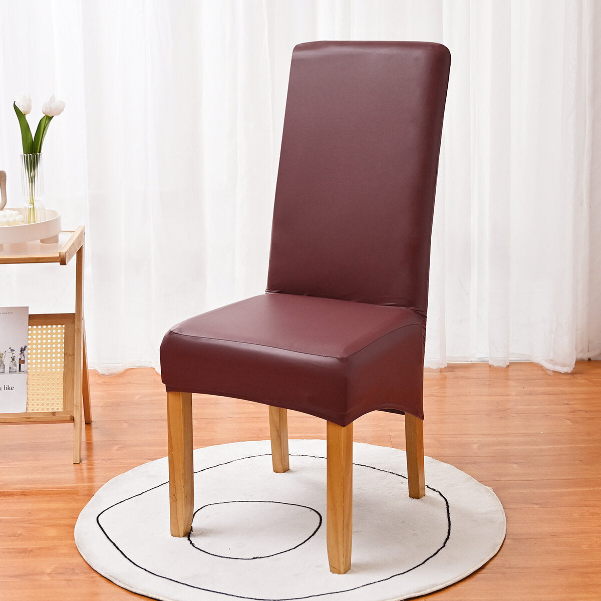 PU Waterproof Stretch Chair Cover with Buckle Straps – Non-Slip Armchair Protector
