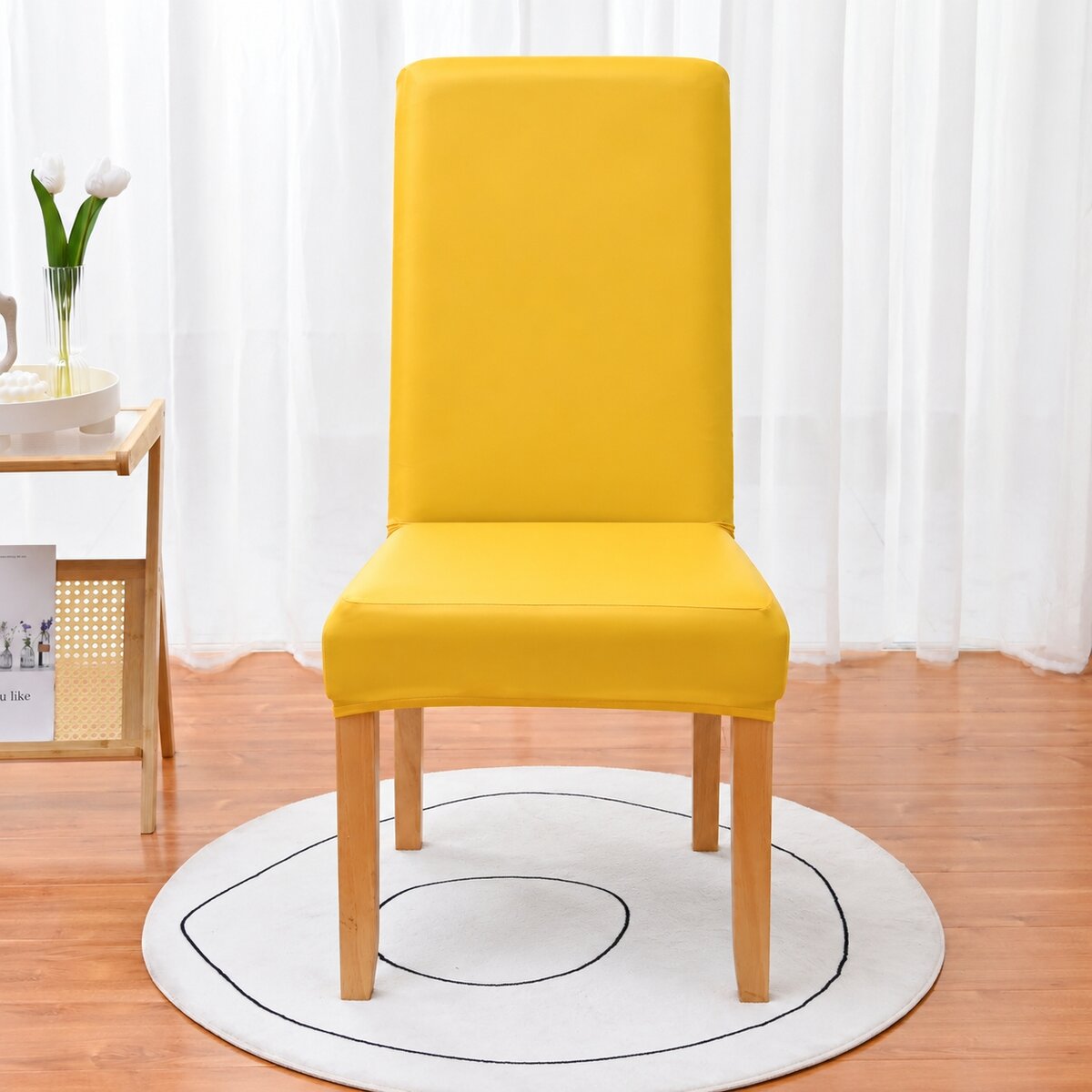 PU Waterproof Stretch Chair Cover with Buckle Straps – Non-Slip Armchair Protector