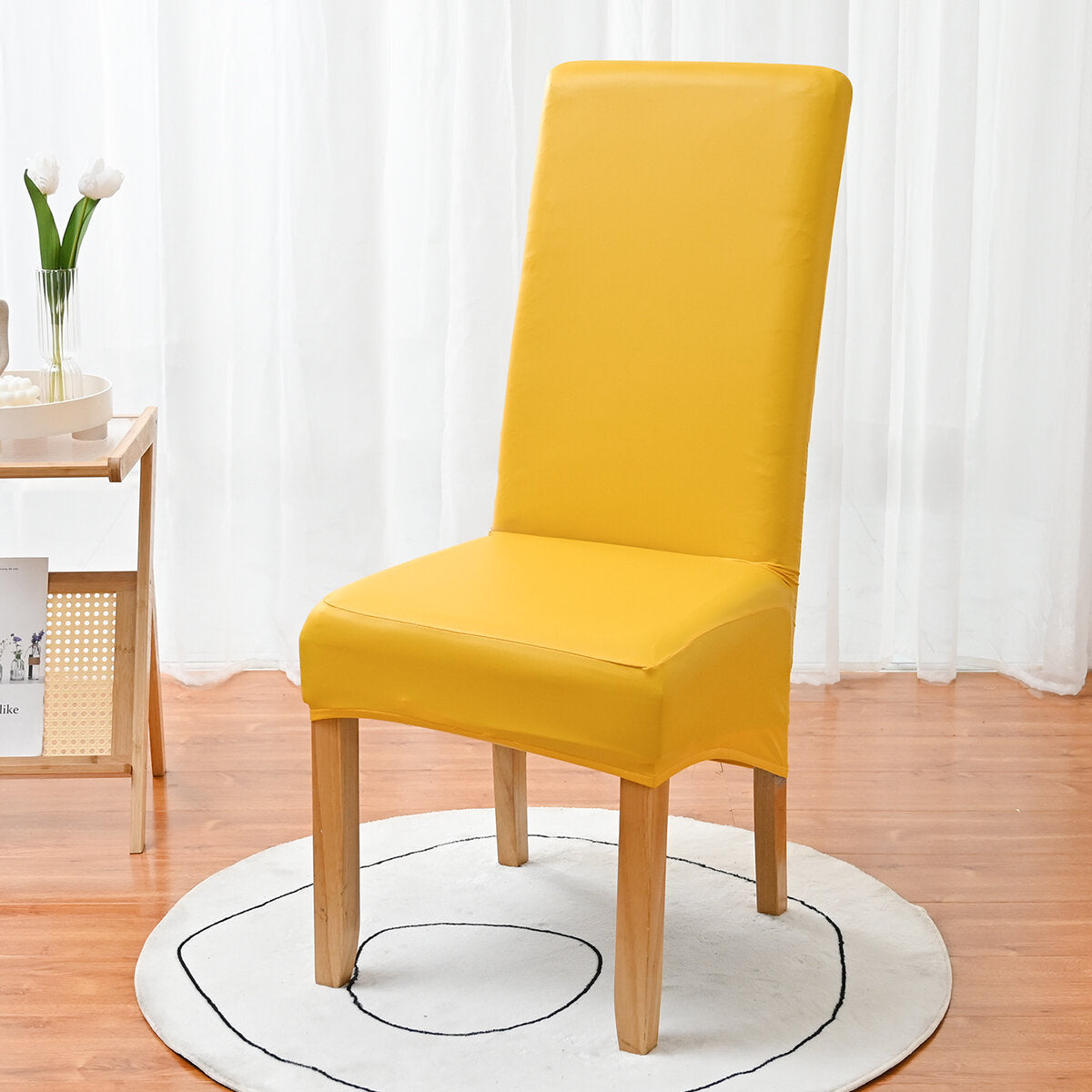 PU Waterproof Stretch Chair Cover with Buckle Straps – Non-Slip Armchair Protector