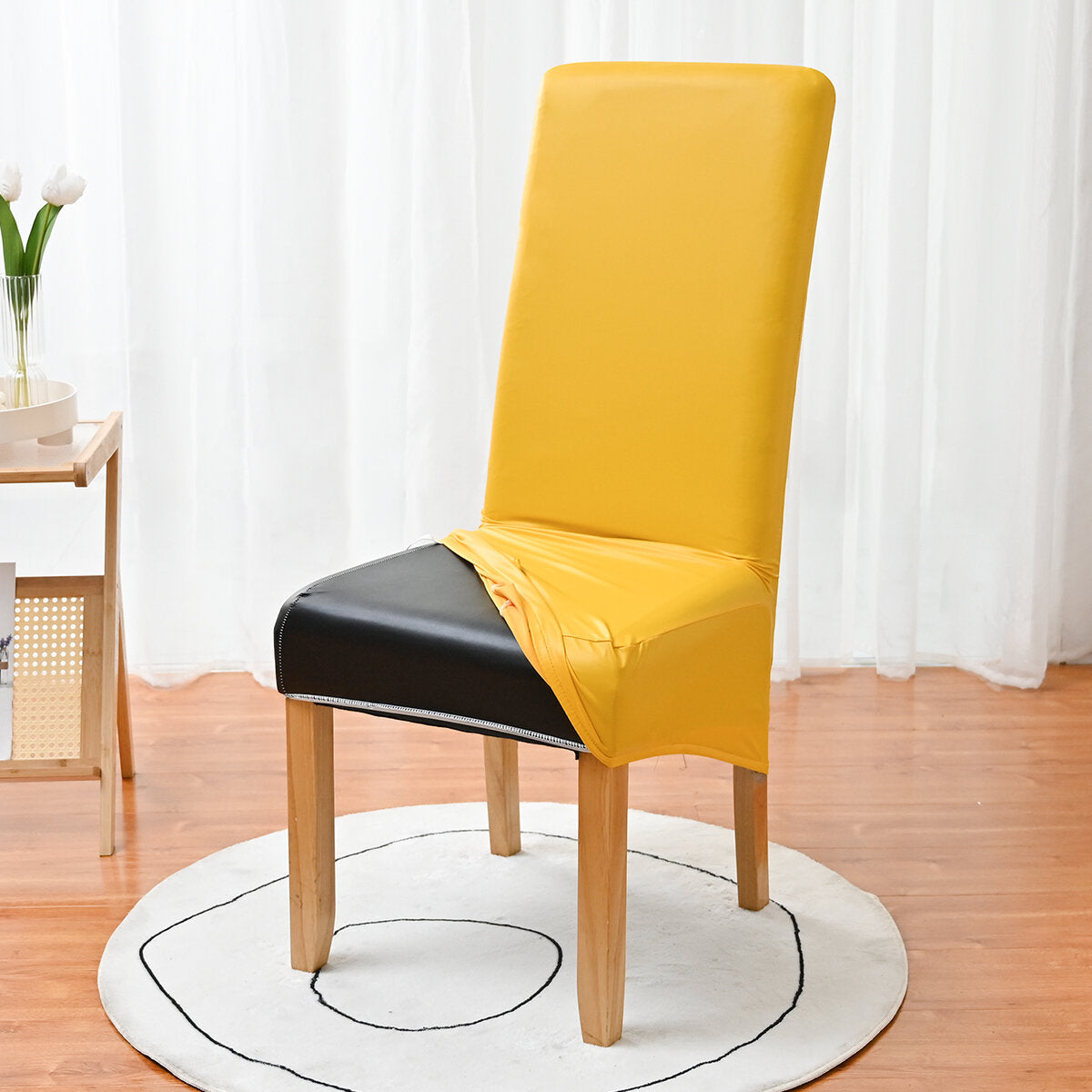 PU Waterproof Stretch Chair Cover with Buckle Straps – Non-Slip Armchair Protector