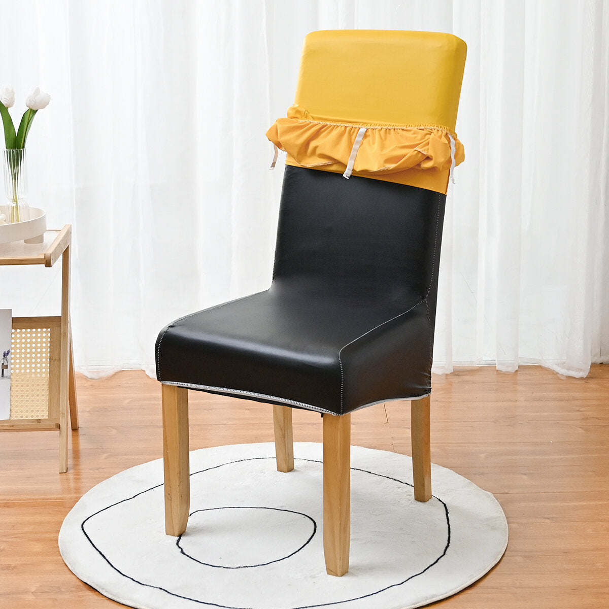PU Waterproof Stretch Chair Cover with Buckle Straps – Non-Slip Armchair Protector