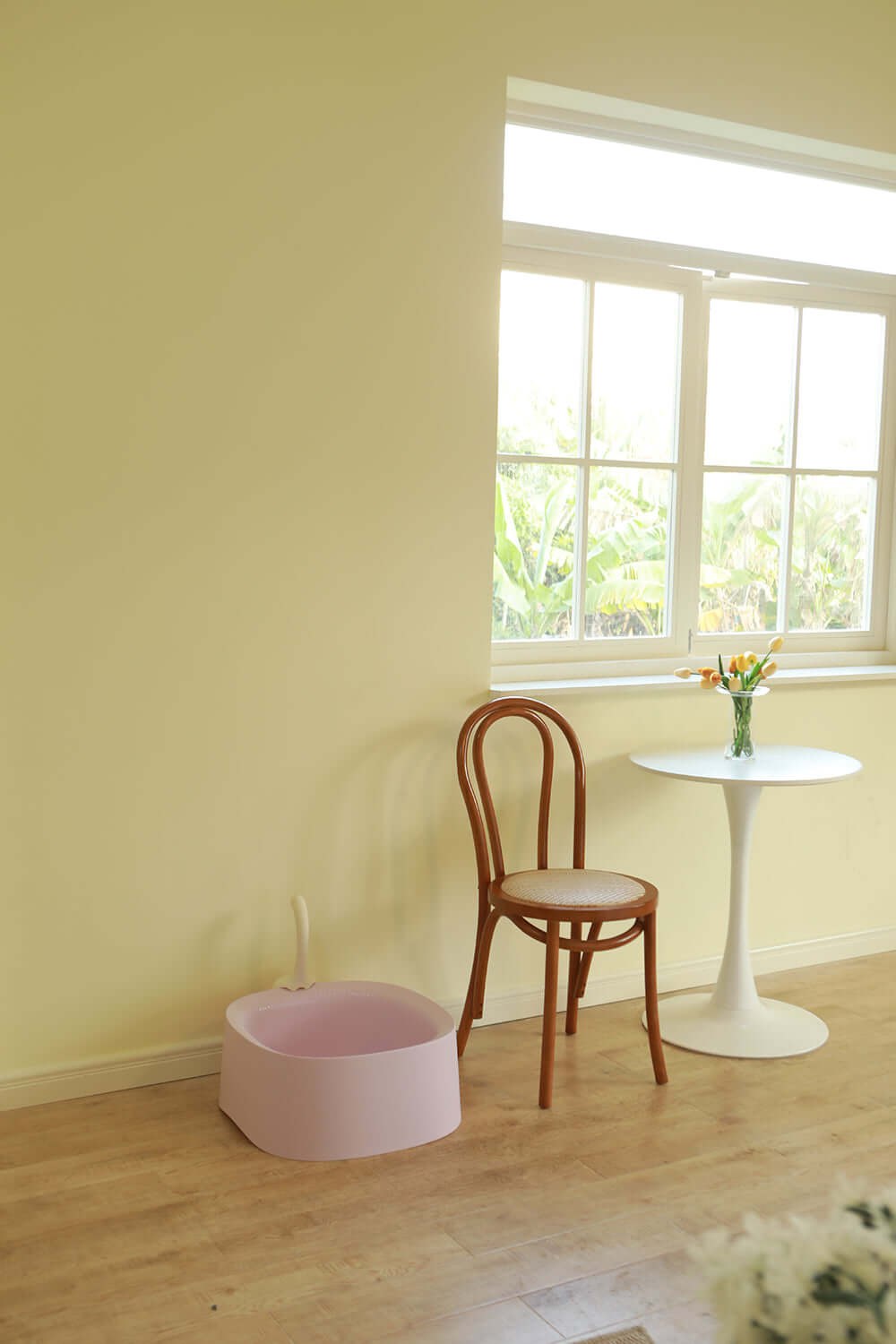 purring cat litter tray with scoop lavender 2