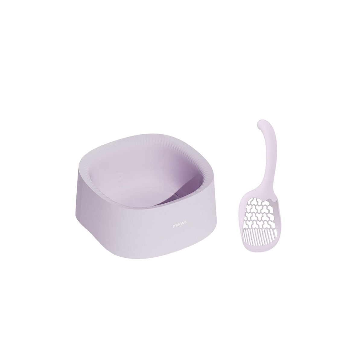 purring cat litter tray with scoop lavender 3