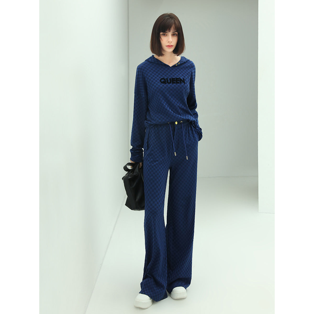 queen diamond embroidered blue hooded sweater all blue 3