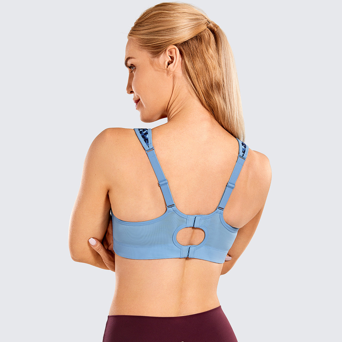 quick dry high impact padded wireless workout bra all blue 2