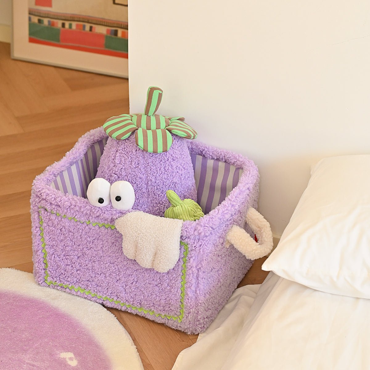 Quirky Monster Striped Storage Basket - 0cm